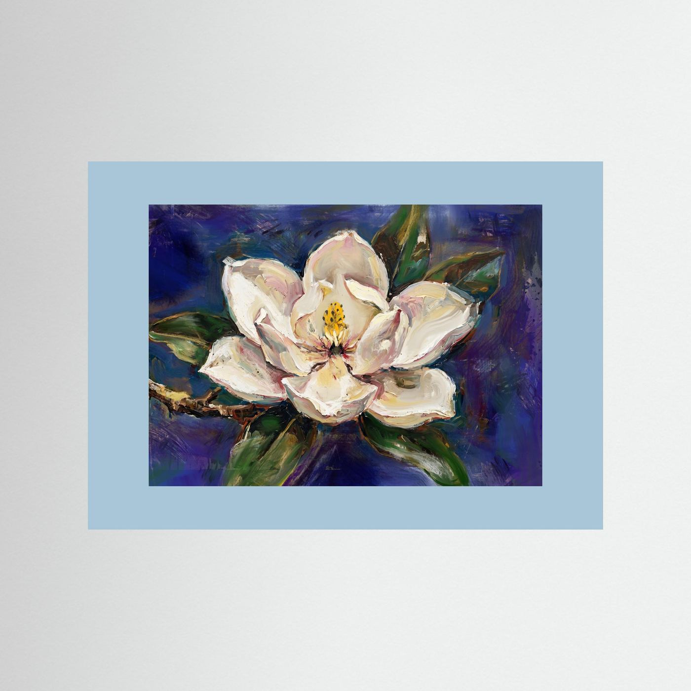 Magnolia Bloom – Expressive Floral Art Print 