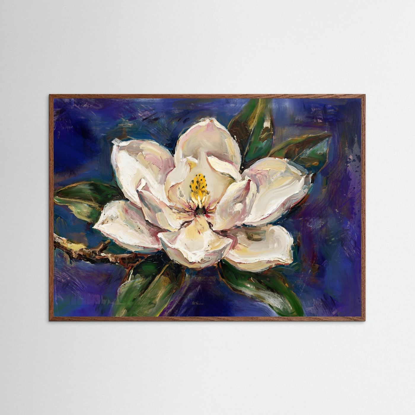 Magnolia Bloom – Expressive Floral Art Print 