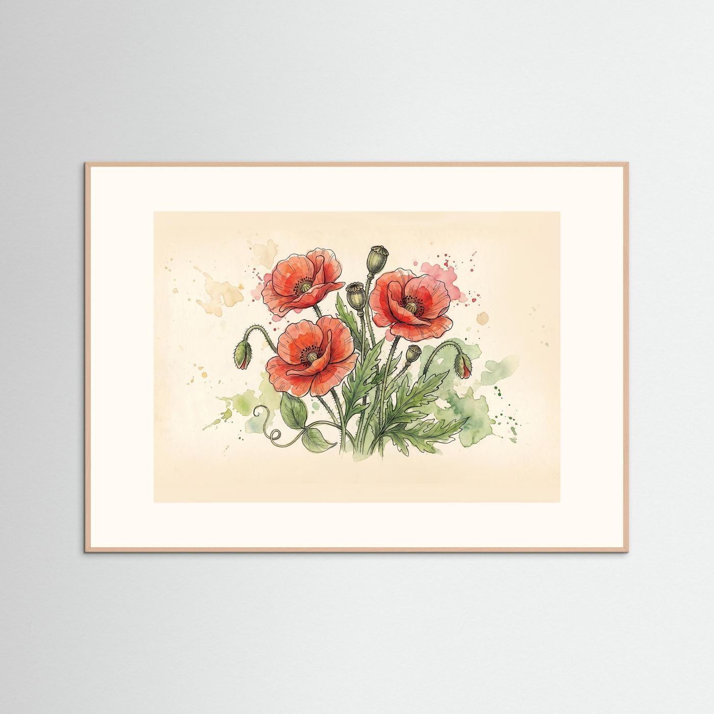 Wld poppy / Art Print/ Botanical Illustration