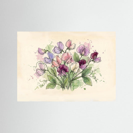 Sweetpea / Botanical print