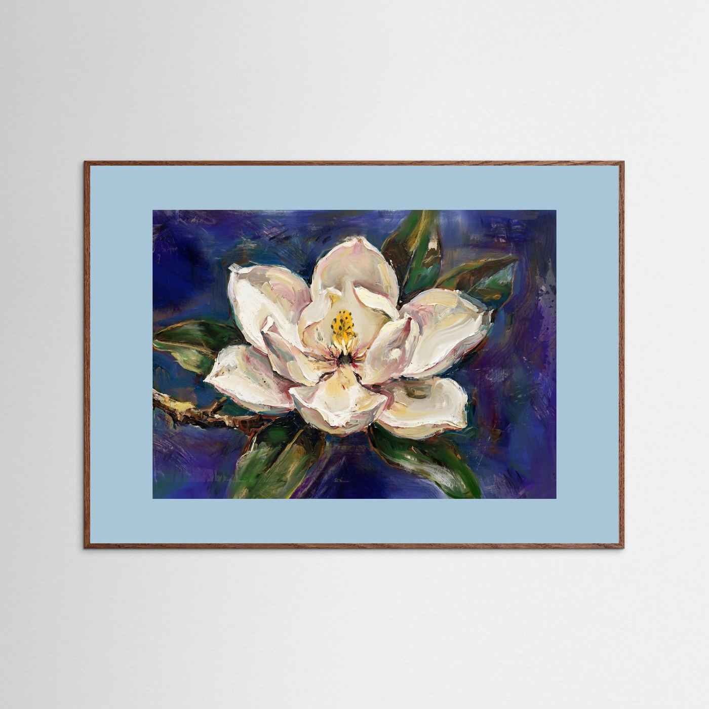 Magnolia Bloom – Expressive Floral Art Print 