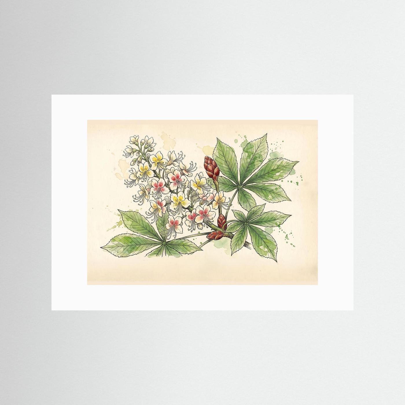 Horse Chestnut Bloom / Botanical Print