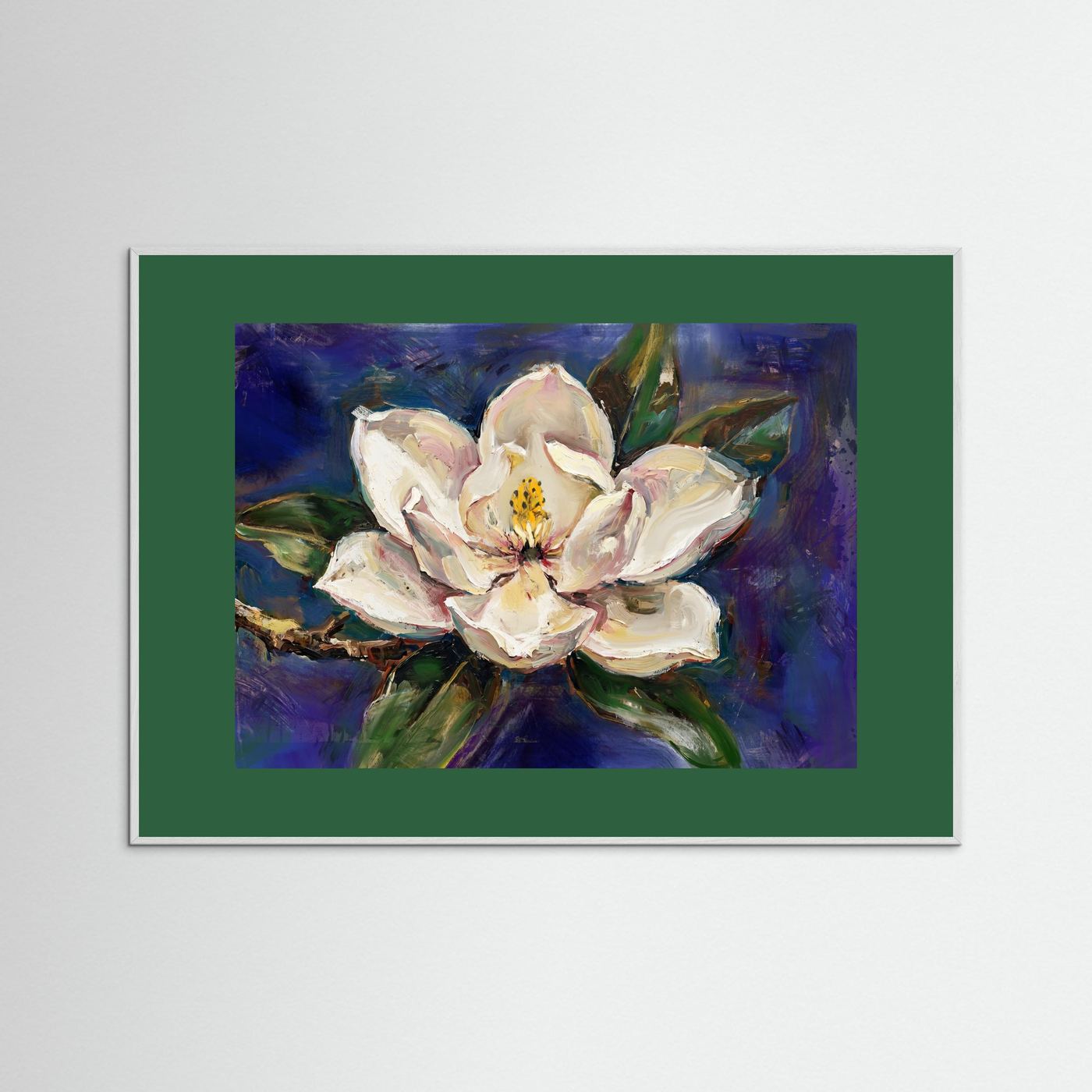 Magnolia Bloom – Expressive Floral Art Print 