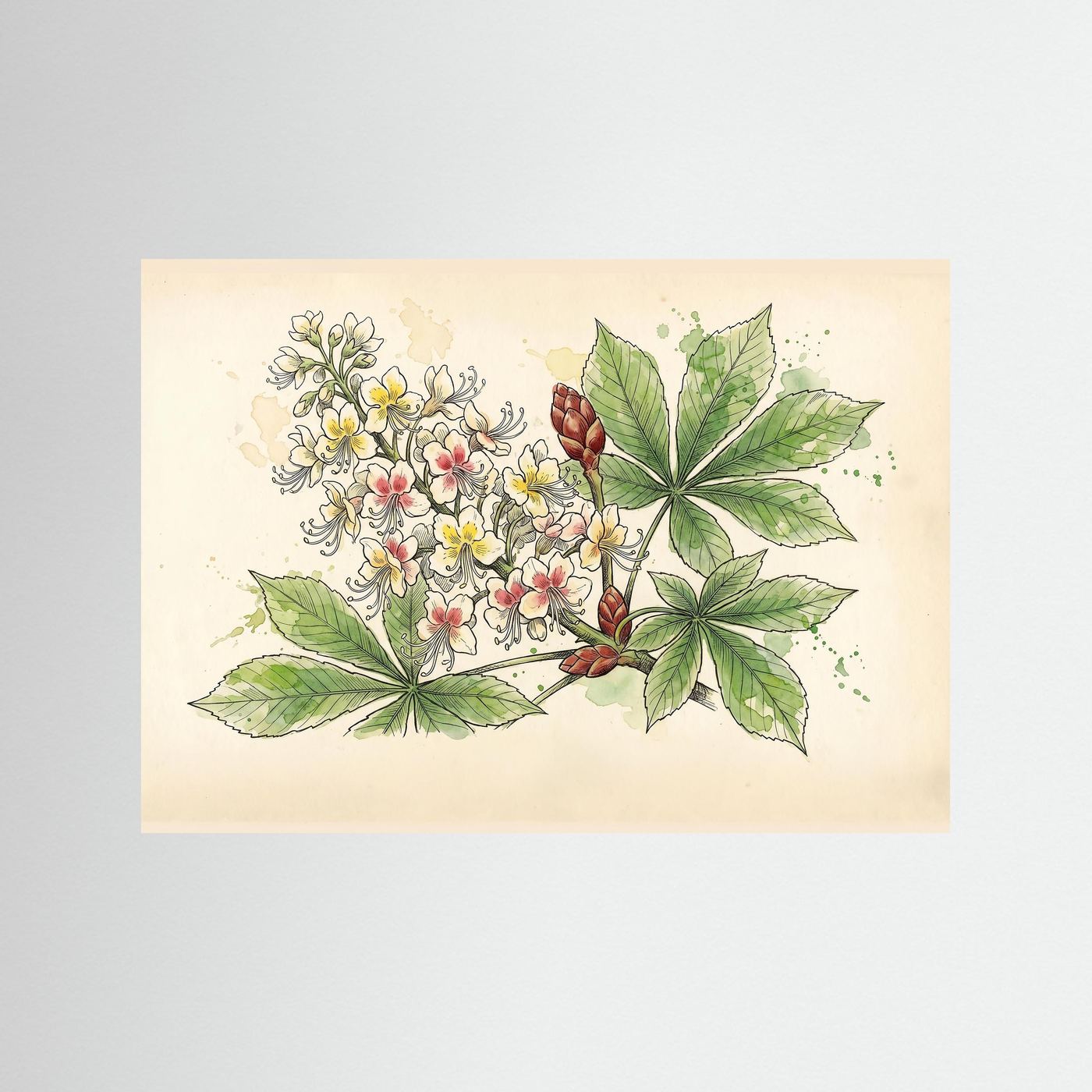 Horse Chestnut Bloom / Botanical Print