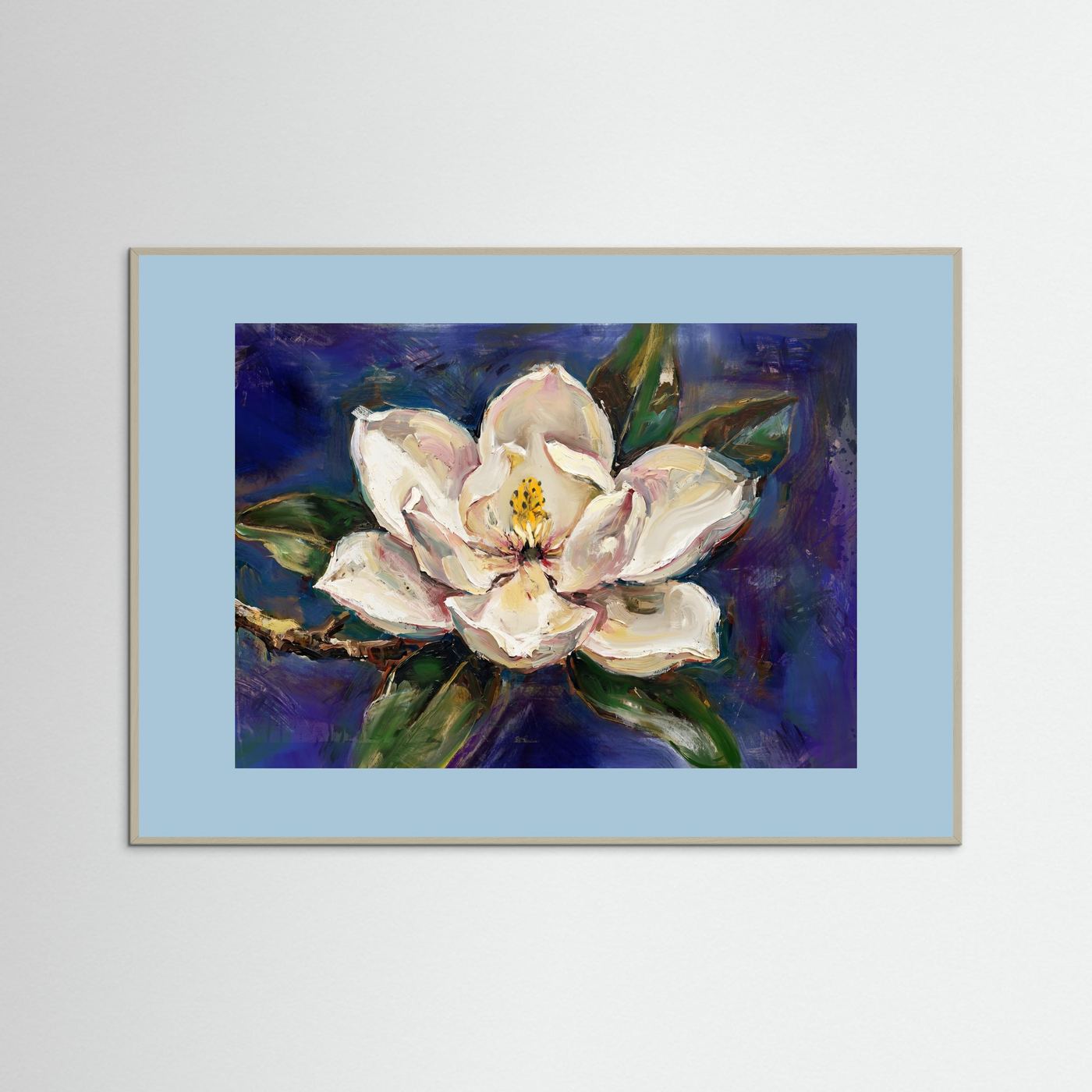 Magnolia Bloom – Expressive Floral Art Print 
