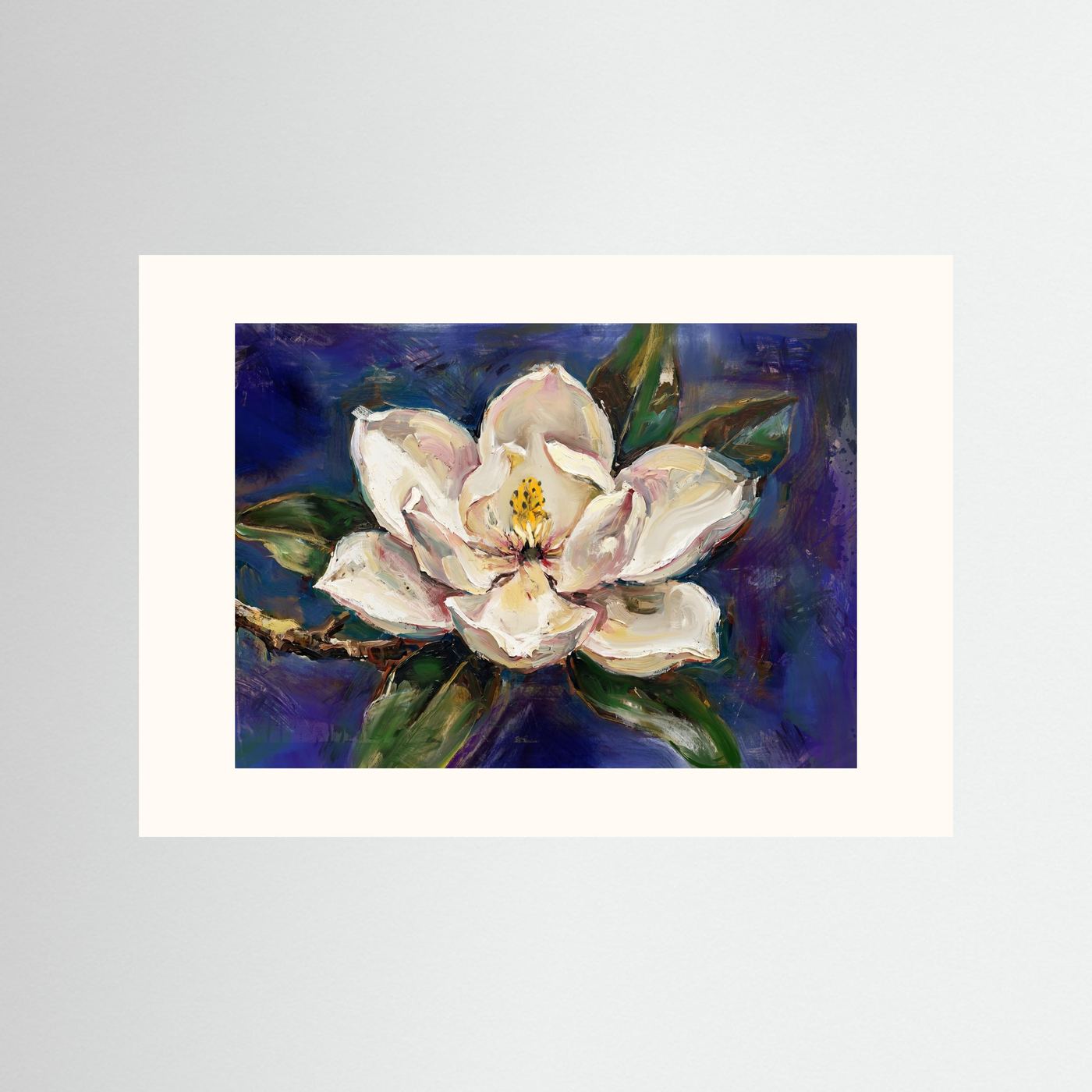 Magnolia Bloom – Expressive Floral Art Print 