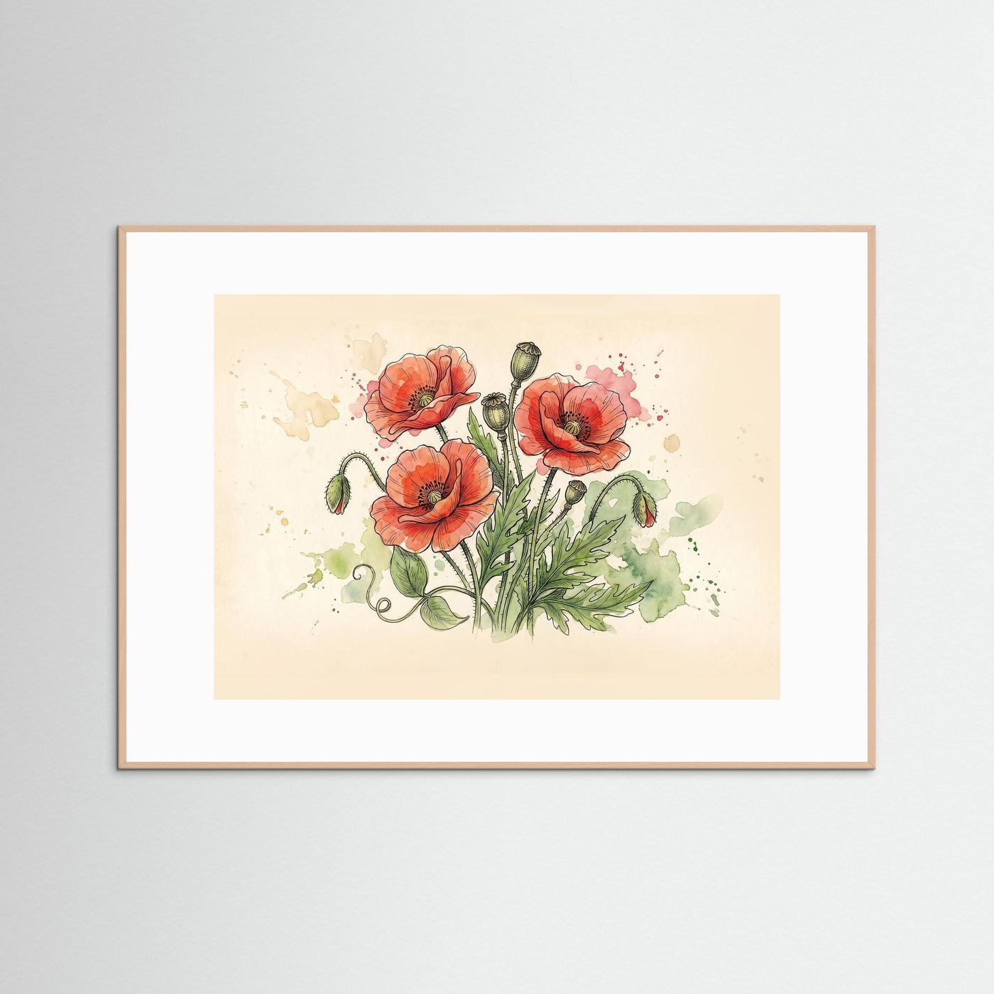 Wld poppy / Art Print/ Botanical Illustration