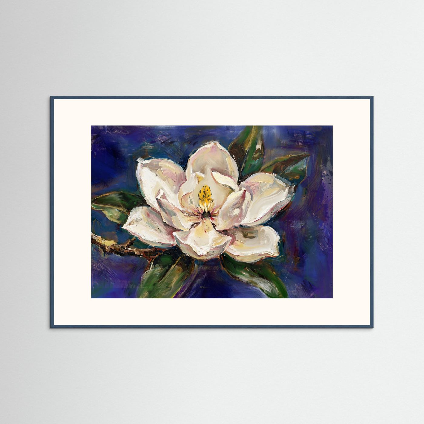Magnolia Bloom – Expressive Floral Art Print 