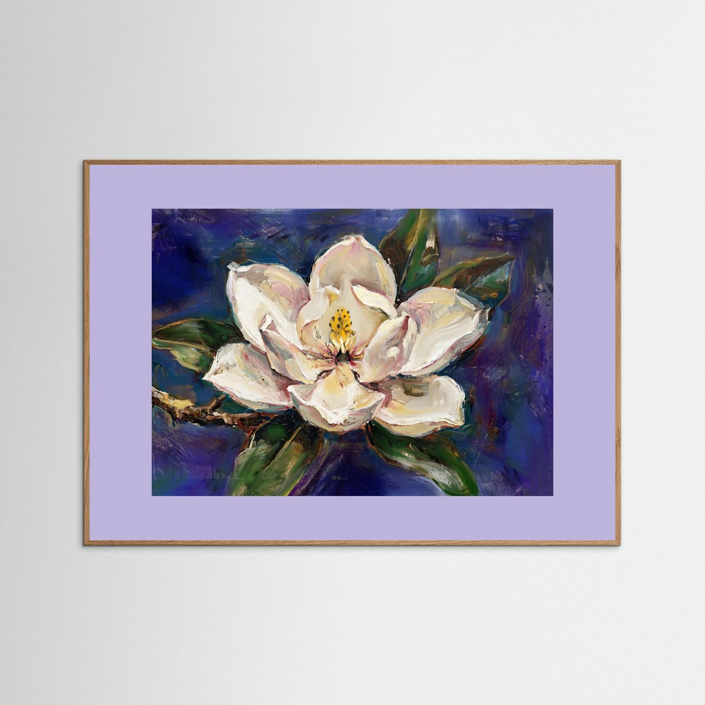 Magnolia Bloom – Expressive Floral Art Print 