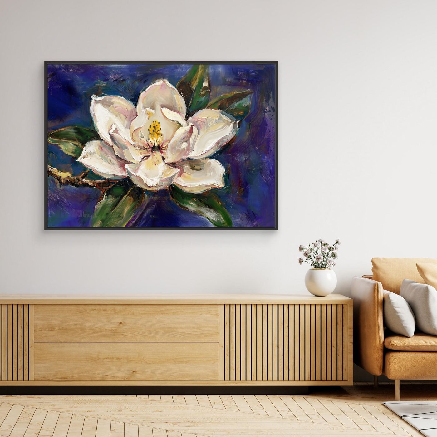 Magnolia Bloom - Expressive Floral Art Print