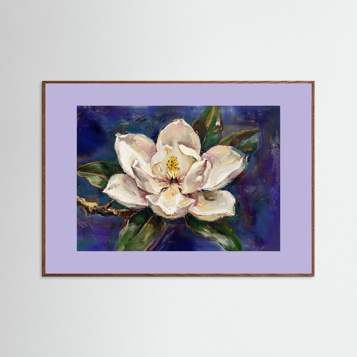 Magnolia Bloom – Expressive Floral Art Print 