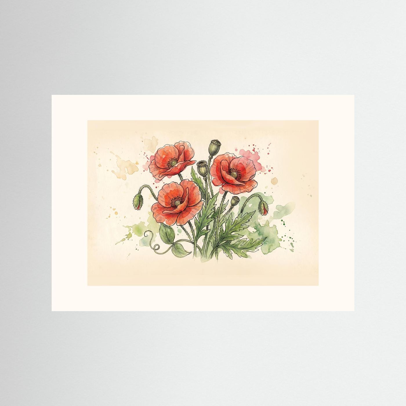 Wld poppy / Art Print/ Botanical Illustration
