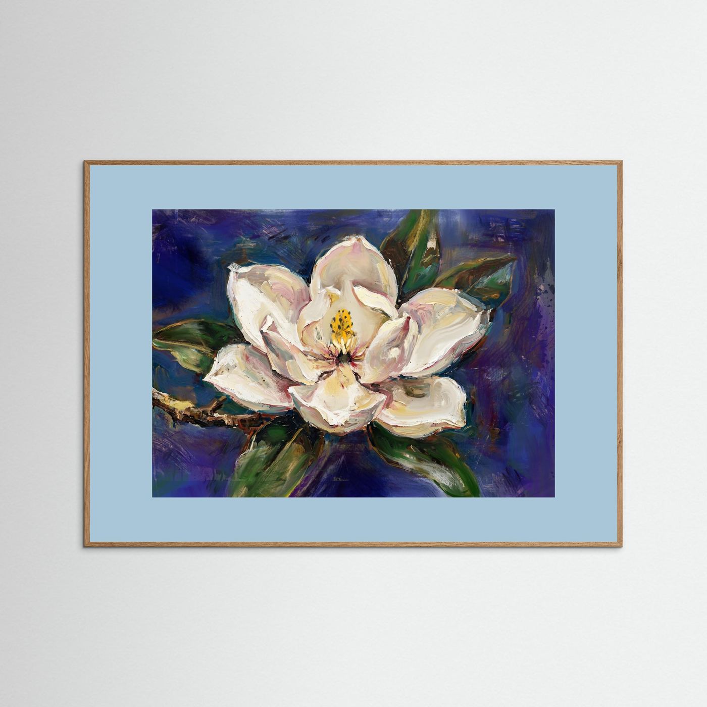 Magnolia Bloom – Expressive Floral Art Print 
