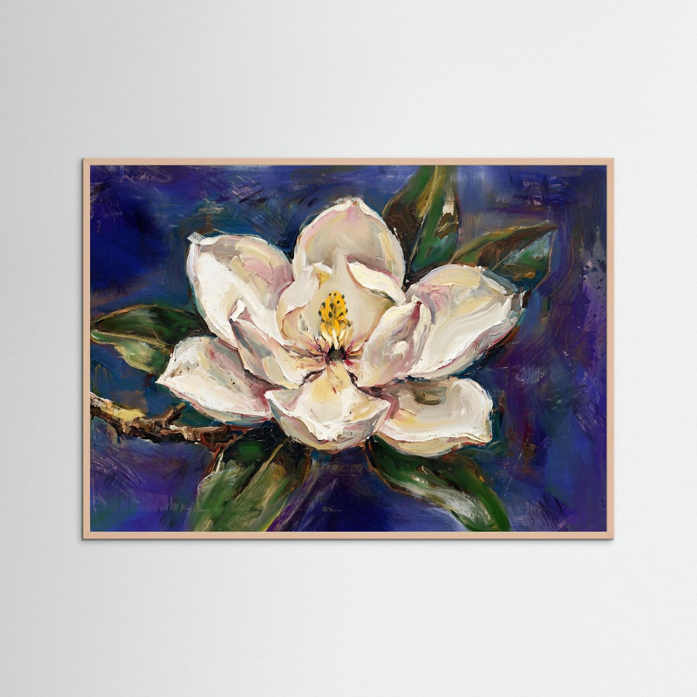 Magnolia Bloom – Expressive Floral Art Print 