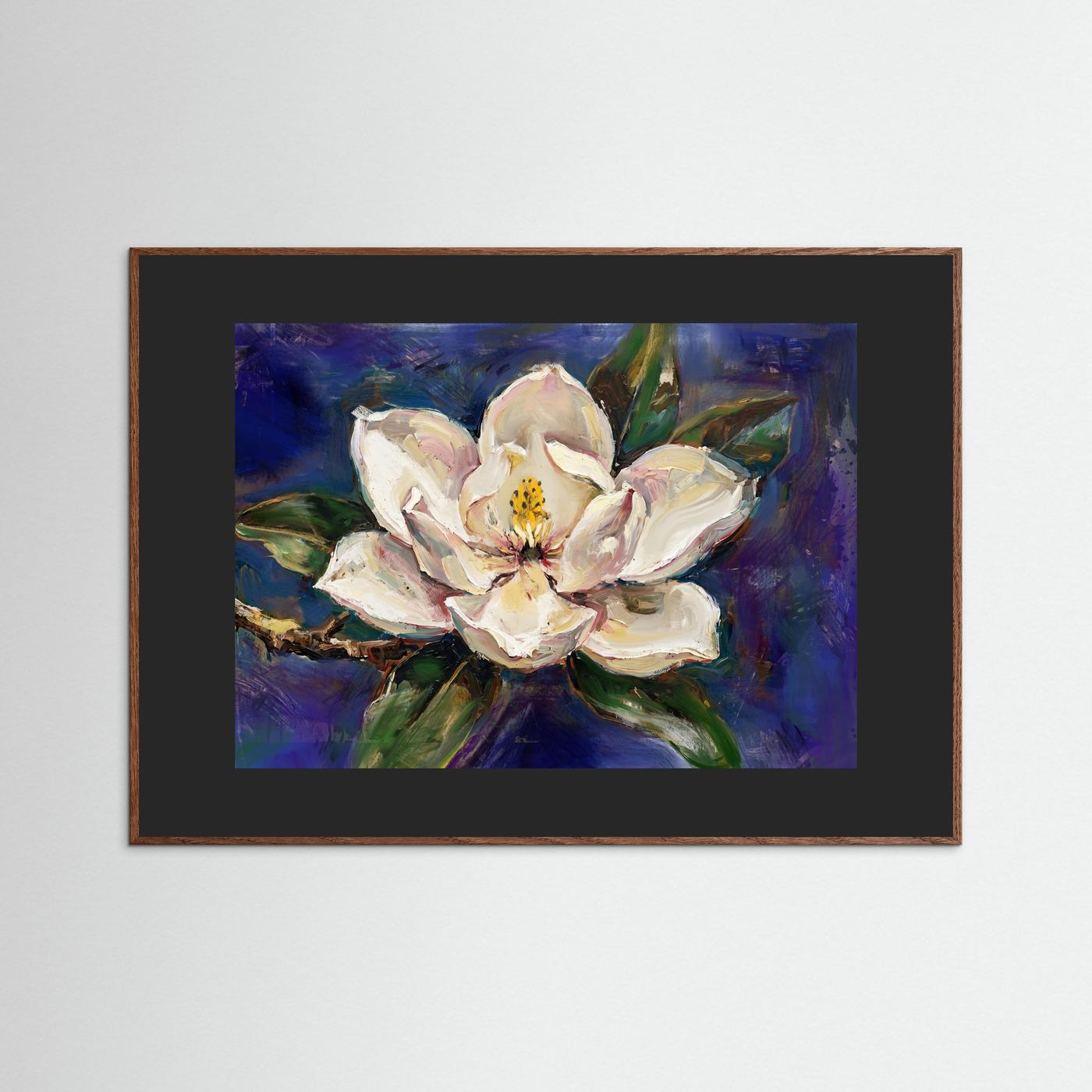 Magnolia Bloom – Expressive Floral Art Print 